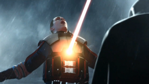 Starkiller being killed by the Dark Apprentice