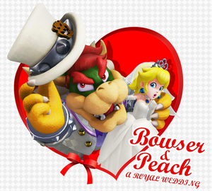Super Mario Odyssey peach and bowser invitation