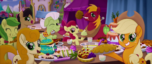 Applejack and her Family at the Festival Banquet