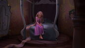 Rapunzel releasing stress after thinking that Flynn Ryder has betrayed her