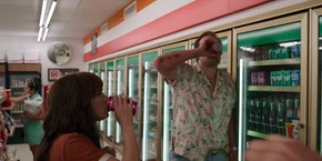 Joyce and Hopper drinking soda.