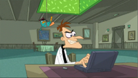 Perry spies on Doofenshmirtz.