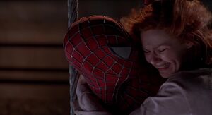 Spider-Man told MJ that she need to climb, so he can save them both which she agree even though she's afraid of heights