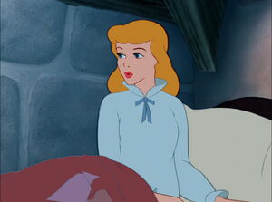 Cinderella annoyed when the castle clocktower strikes a morning hour.