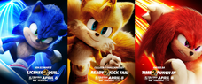 Three Posters of the Sonic Movie 2 Cast