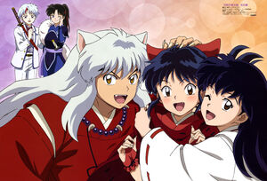 Towa, Setsuna, Inuyasha, Moroha and Kagome