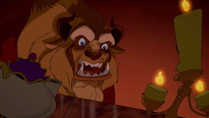 Beast retorting to Lumière that he does believe Belle is capable of breaking the spell.