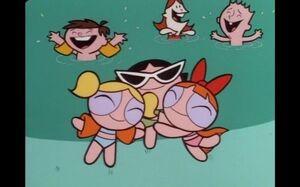 Bubbles and Blossom hugs Buttercup