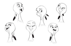 Jenny (Free Birds) concept art - Faces