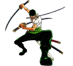 Zoro's first outfit in the series.