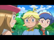 Clemont with Serena and Miette