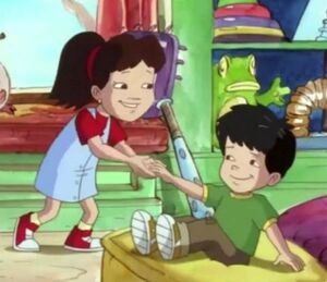 PBS Kids's Dragon Tales Big Sister Emmy helps Max out. 