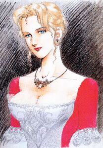 Charlotte dressed as a noblewoman.