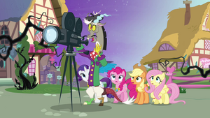 Discord, Rarity, Pinkie, Applejack and Fluttershy