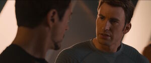 Steve and Tony discuss Ultron's plans of stealing vibranium.