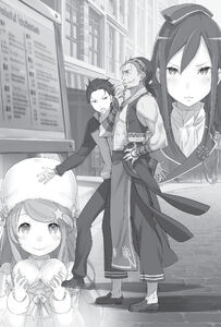 ReZero Volume 5 Subaru and Kadomon talking about the candidates Illustration