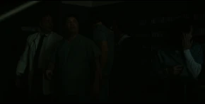 The adults and Mike having witnessed the lab's power go out.