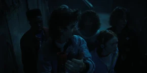 Lucas hearing Max tell Steve he didn't lose Vecna.