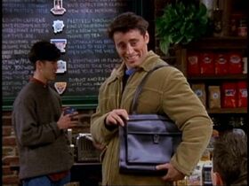 Joey modelling his man-bag