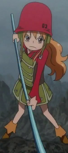 Nami in her third outfit as a child in One Piece Film: Z.