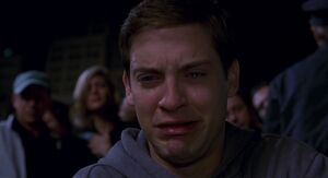 Peter sobbing over Uncle Ben's death