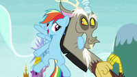 Rainbow Dash hugging Discord S5E22