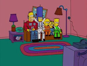 Bart as a Transformer in a Couch Gag from the episode,Future-Drama.