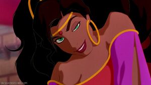 Esmeralda winks her eye.