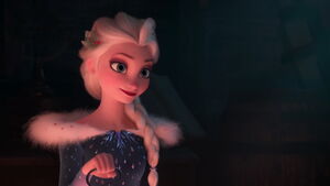 Elsa telling Anna her childhood trunk is just full of satin gloves.