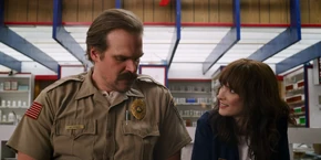 Joyce telling Hopper will be able to talk to Mike and El.