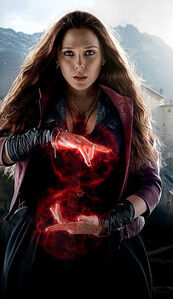 Elizabeth Olsen as Scarlet Witch in the Marvel Cinematic Universe.