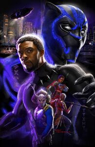 Black Panther on a poster for the film of the same name.