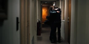 Joyce tearfully embracing Jonathan.