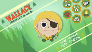 Wallace's character portrait, aspiring to grow up to be a park ranger, like her fellow commander, Ranger Tabes.