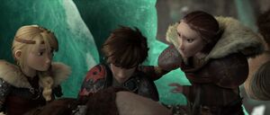 Hiccup in despair; sad over his father's death and driving Toothless while blaming himself for not listening about Drago.