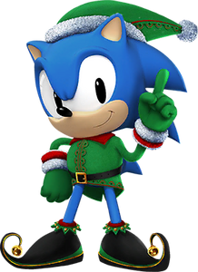 Sonic Wearing An Elf Costume