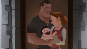 A picture of Varian as a baby with his parents