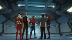 Spider-Man with Tony, Widow, Falcon and Hawkeye.jpg (330 KB)