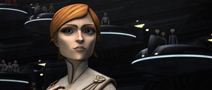 Mon Mothma representing Chandrila during the Clone Wars