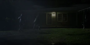 Later that night, Lucas and Mike arrive at the Byers house.