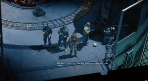Weaver, Grey, Carver and Maya facing Dr. Modi.