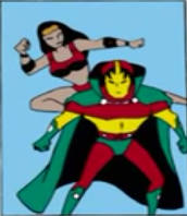 Mister Miracle's picture on a screen in Batman Beyond