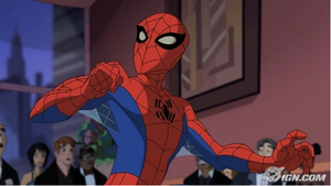 Josh Keaton as the voice Spider-Man in the Spectacular Spider-Man.