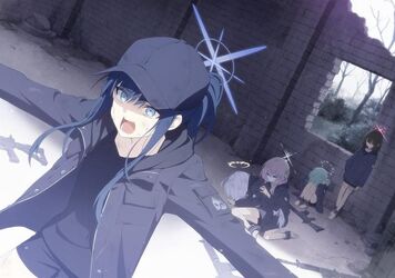 Saori protecting her friends from Beatrice.