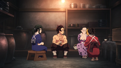 Tanjiro reassures Hinatsuru, promising to defeat Muzan.