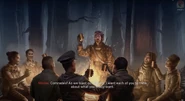 Primis Dempsey, Primis Nikolai, Primis Richtofen and Primis Takeo alongside Ultimis Dempsey, Ultimis Nikolai, Ultimis Richtofen and Ultimis Takeo celebrating their victories for completing every long journey, resolving the paradox by ending the "Great War" and the endless cycle of their existence, to let Samantha Maxis and Eddie live in peace, the successful plan to save the multiverse from Dr. Monty and The Apothicons in Tag Der Toten.