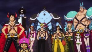 The Straw Hat Pirates are wears im Beasts Pirates Disguise