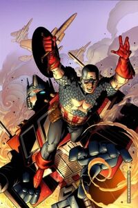Captain America as appeared in the New Avengers/Transformers comics.