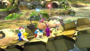 Olimar along with Alph in Super Smash Bros. for 3DS/Super Smash Bros. for Wii U.