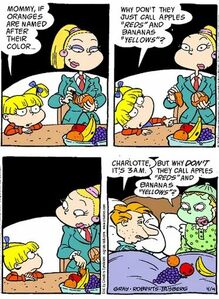 Angelica-Charlotte-Discuss-Fruit-Colors-Wake-Drew-Pickles-For-His-Opion-In-Rugrats-Comic